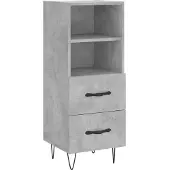 vidaXL Hoge kast 34,5x34x180 cm bewerkt hout betongrijs