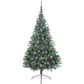 vidaXL Kunststof Voorverlichte Kerstboom met 300 LED Groen 180 cm PVC