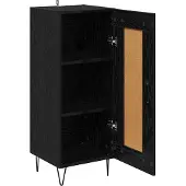 vidaXL Dressoir Zwart Eiken 34,5 x 34 x 90 cm