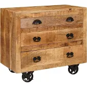 vidaXL Bijzetkast met lade Bruin 70 x 38 x 63 cm massief mangohout