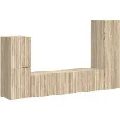 vidaXL Tv-meubelset 4 st Sonoma Eik Bewerkt hout