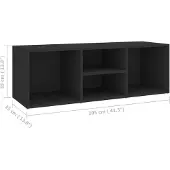 vidaXL Schoenenopbergbank 105x35x35 cm bewerkt hout zwart