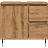 vidaXL Badkamerkast 65x33x60 cm bewerkt hout artisanaal eikenkleurig