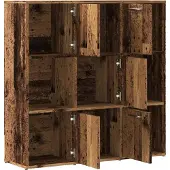 vidaXL Boekenkast 90x28x90 cm bewerkt hout oud houtkleurig