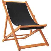 vidaXL Strandstoelen 2 st inklapbaar stof zwart