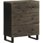 vidaXL Dressoirs 2 st 60x33x75 cm massief mangohout zwart