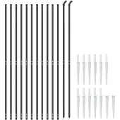 vidaXL Draadgaashek met grondankers 1,4x25 m antracietkleurig