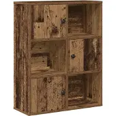 vidaXL Boekenkast 60x24x76,5 cm bewerkt hout oud houtkleurig