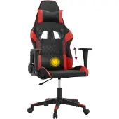 vidaXL Massage gamestoel kunstleer zwart en rood
