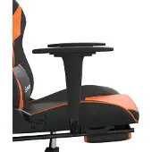 vidaXL Gamestoel met voetensteun kunstleer zwart en oranje