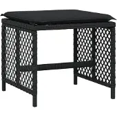 vidaXL 13-delige Tuinset met kussens poly rattan zwart