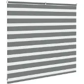 vidaXL Zebra rolgordijn 165x100 cm stofbreedte 160,9 cm donkergrijs