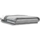 vidaXL Bedframe met LED-verlichting grijs sonoma eiken 140x190 cm