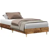 vidaXL Bedframe zonder matras 90x200 cm spaanplaat bewerkt hout