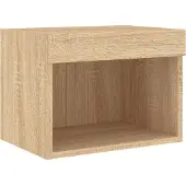 vidaXL 4-delige Tv-wandmeubelset met LED-verlichting sonoma eikenkleur