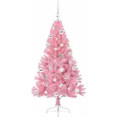 vidaXL Kunststof Voorverlichte Kerstboom met 150 LED Roze 150 cm PVC