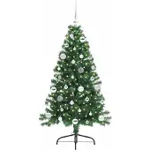 vidaXL Kunststof Voorverlichte Kerstboom met 150 LED Groen 150 cm PVC