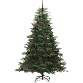vidaXL Kunstkerstboom Groen 240 cm PVC en Metaal en Plastic