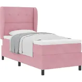 vidaXL Boxspring bed met hoofdeinde Roze 190 x 90 cm Fluweel