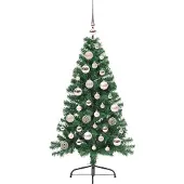 vidaXL Kunststof Voorverlichte Kerstboom met 150 LED Groen 120 cm PVC