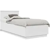vidaXL Bedframe met hoofdeinde Wit 75 x 190 cm Bewerkt hout