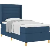 vidaXL Boxspring bed met matras met hoofdeinde Blauw 90 x 190 cm Stof