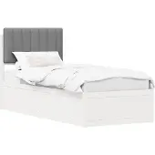vidaXL Bedframe met Gevoerde Hoofdbord Lichtgrijs 80 x 200 cm