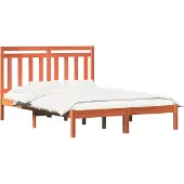 vidaXL Bedframe Wasbruin 205,5 x 145,5 x 100 cm Massief vurenhout