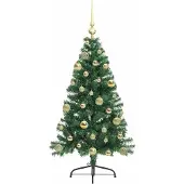 vidaXL Kunststof Voorverlichte Kerstboom met 150 LED Groen 120 cm PVC