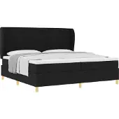 vidaXL Boxspringbed met matras met hoofdeinde Zwart 200 x 200 cm Stof