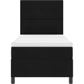 vidaXL Boxspring bed met LED-stripverlichting Zwart 80 x 200 cm Stof