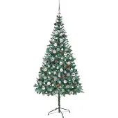 vidaXL Kunstkerstboom met 300 LED Groen 210 cm PVC en Staal