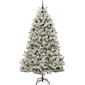 vidaXL Kunstkerstboom met 300 LED Groen en Wit 240 cm PVC en Metalen