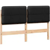 vidaXL Gestoffeerd hoofdbord Bruin en Zwart 140 cm Massief grenenhout