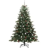 vidaXL Kunstkerstboom Groen 240 cm PVC en Metaal en Plastic