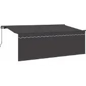 vidaXL Uitschuifbare luifel Antraciet 400 x 200 cm