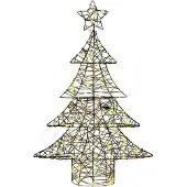 vidaXL Kerstboom 120 LED's Warmwit 150 cm Rattan