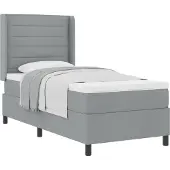 vidaXL Boxspring bed met kussen Lichtgrijs 200 x 80 cm Stof