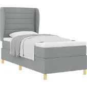 vidaXL Boxspringbed met matras, lichtgrijs, 200 x 80 cm, gestoffeerd