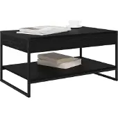 vidaXL Salontafel Zwart Eiken 80 x 50 x 40 cm Bewerkt hout