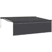 vidaXL Uitschuifbare luifel Antraciet 450 × 300 cm