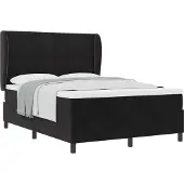 vidaXL Boxspring bed met hoofdeinde Zwart 190 x 140 cm Fluweel