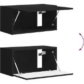 vidaXL Tv-meubelset 2 st Zwart Bewerkt hout