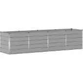 vidaXL Plantenbak Lichtgrijs 320 x 80 x 75 cm Staal