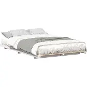 vidaXL Bedframe Wit 140 x 190 cm Massief grenenhout