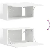 vidaXL Tv-meubelset 2 st Hoogglans wit Bewerkt hout