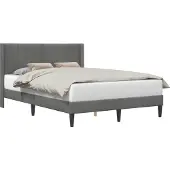 vidaXL Bedframe met hoofdeinde Donkergrijs 140 x 190 cm Fluweel