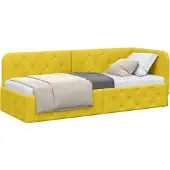 vidaXL Hoek Bed Frame Geel 80 x 200 cm Fluweel