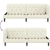 vidaXL Hoek Bed Frame Crème 80 x 200 cm Fluweel