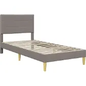vidaXL Bedframe met matras Taupe 90 x 200 cm Polyester